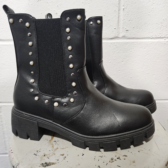 Olivia Miller Shoes - Olivia Miller Studded Slip On  Boots
